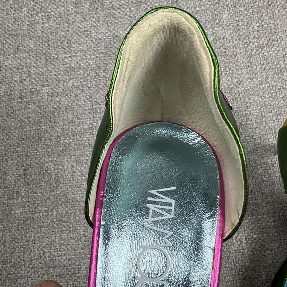 Vita Mori Shoes Eu 37 Us 6.5 Made In Italy 2010 One Of A Kind Metallic 3in Heel - Picture 14 of 16